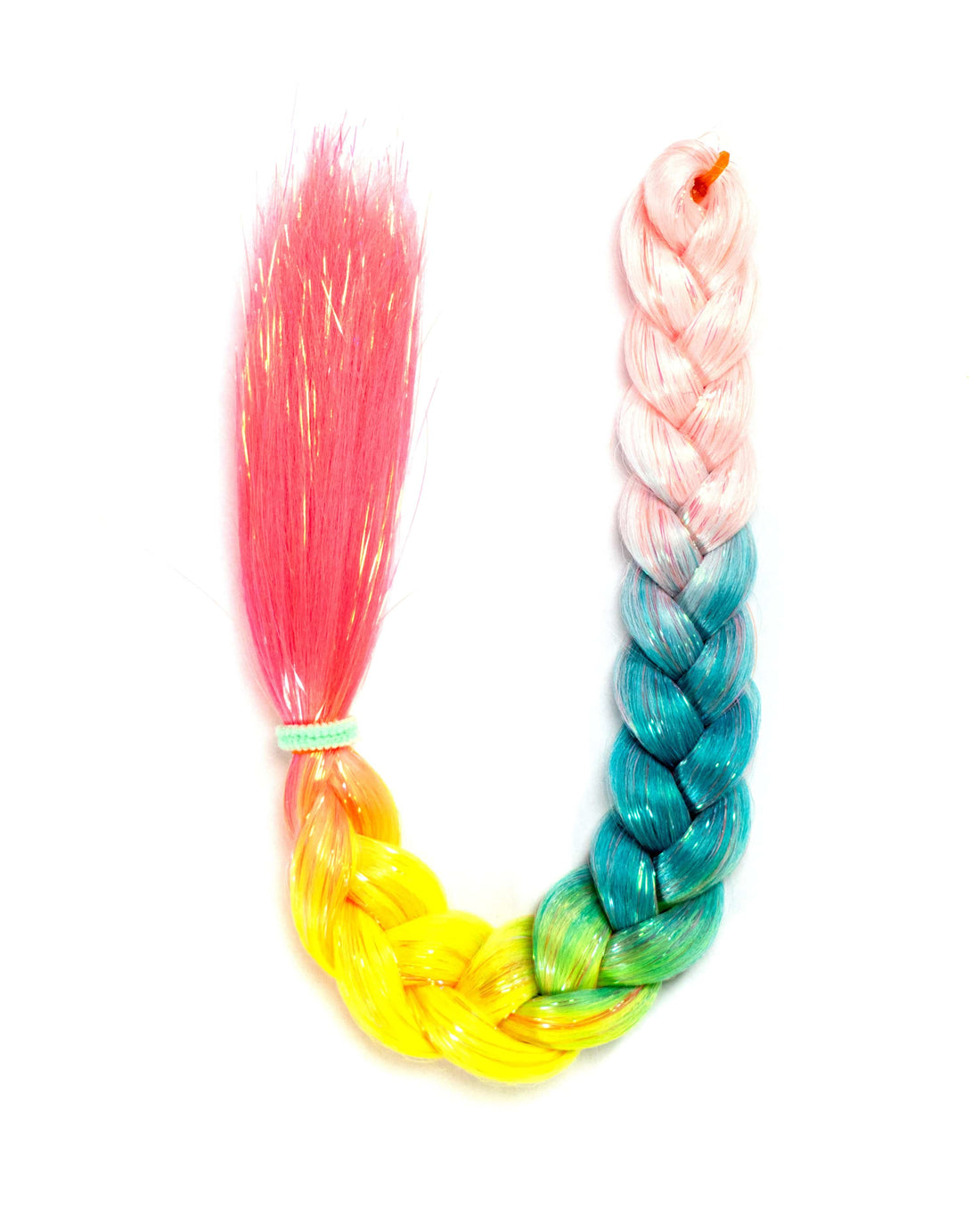 Stellar - Pastel Rainbow Hair Extension with Tinsel