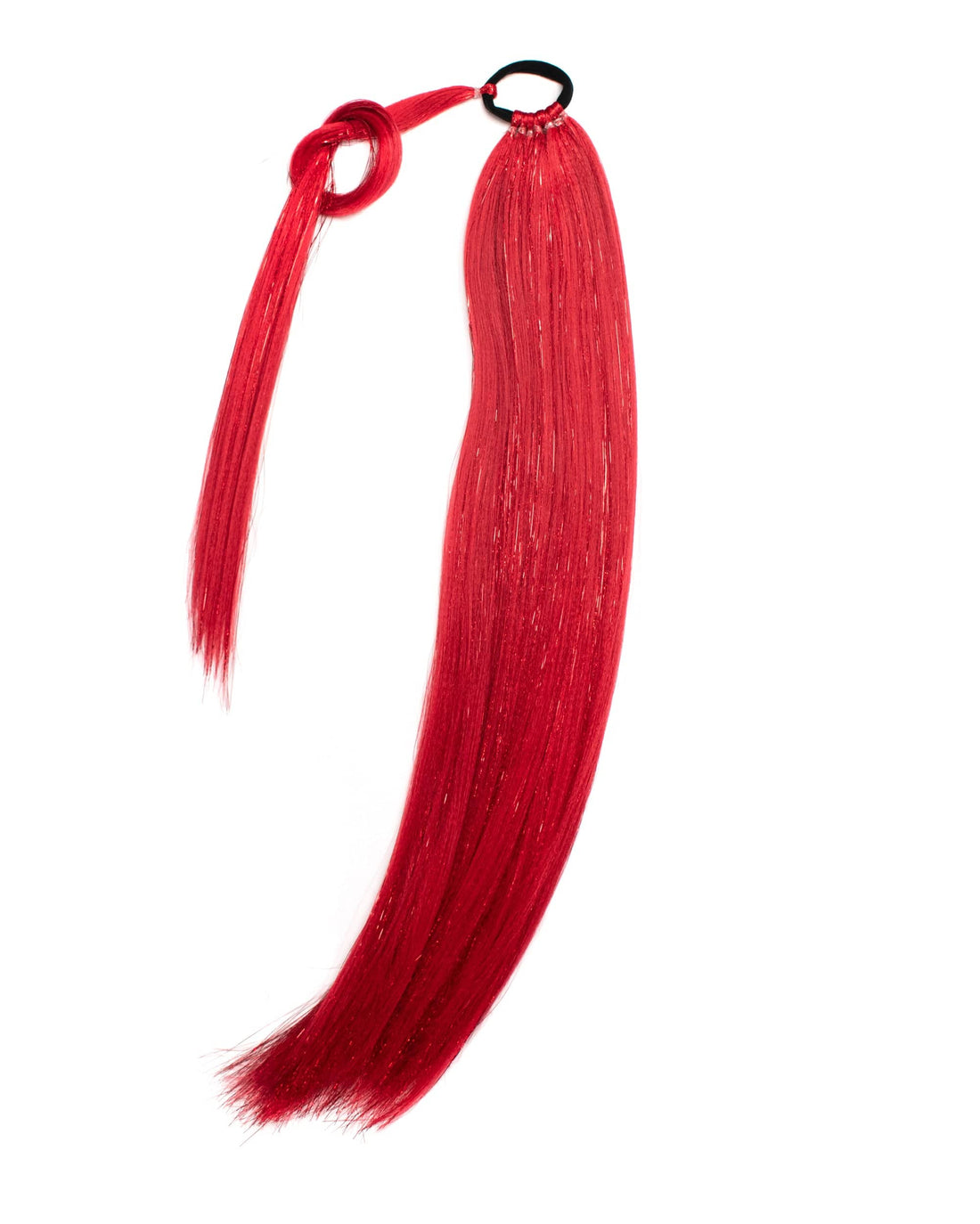 Stiletto - Red Ponytail Extension with Tinsel