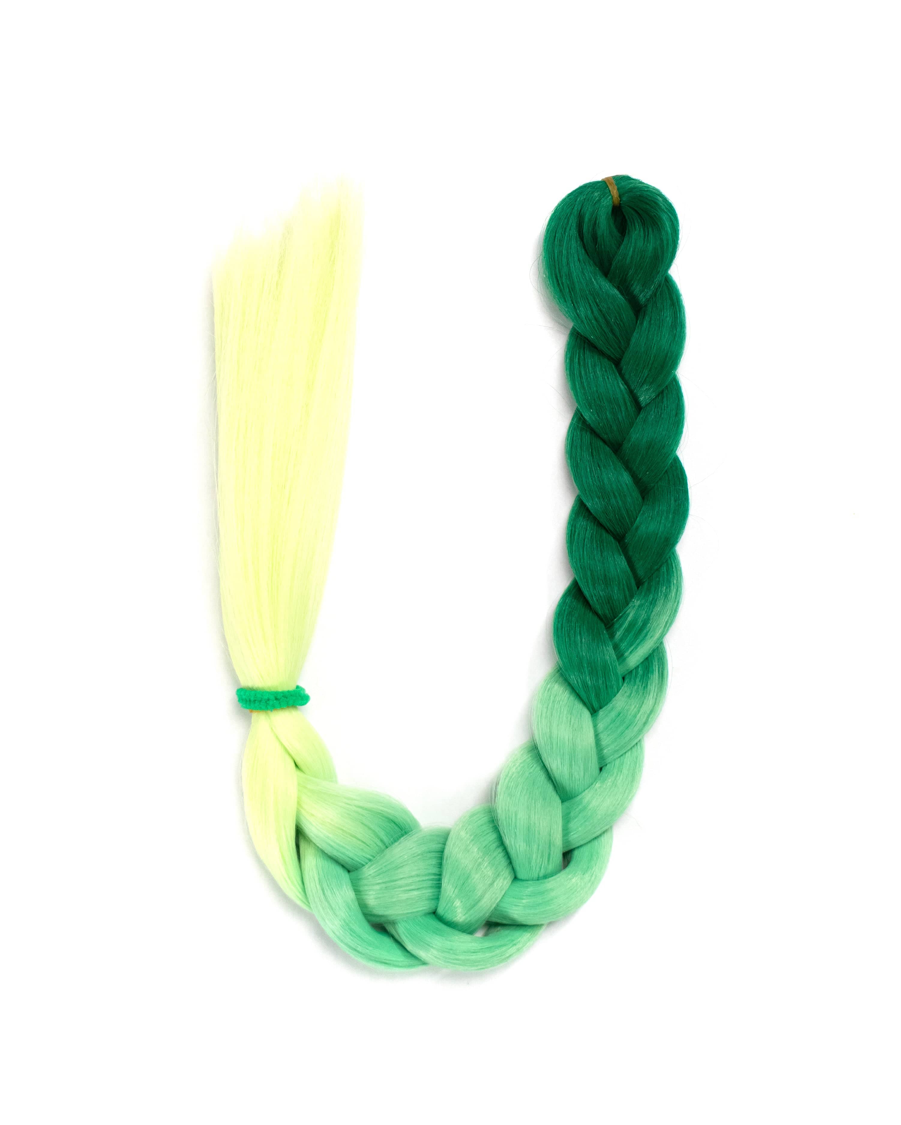 Top Shelf - Ombre Green Braid Hair