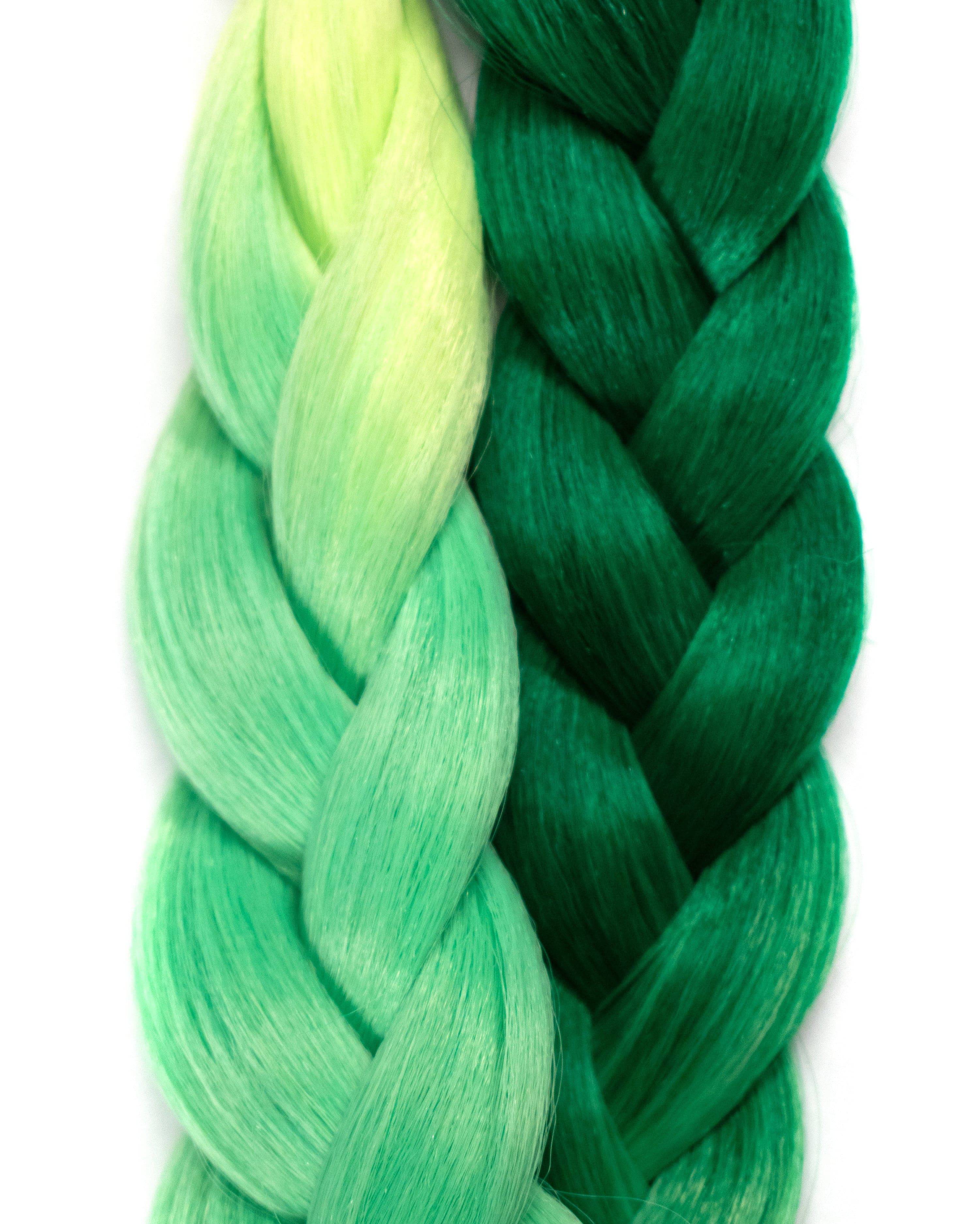 Top Shelf - Ombre Green Braid Hair