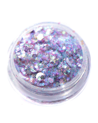 Twilight - Light Purple Chunky Glitter with Moons and Stars