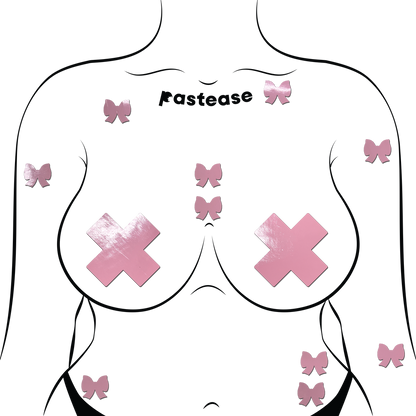 Body Mini Pasties: 10 Mini Bow Faux Latex Pleather Vinyl Body Pasties by Pastease® - Lunautics Pasties