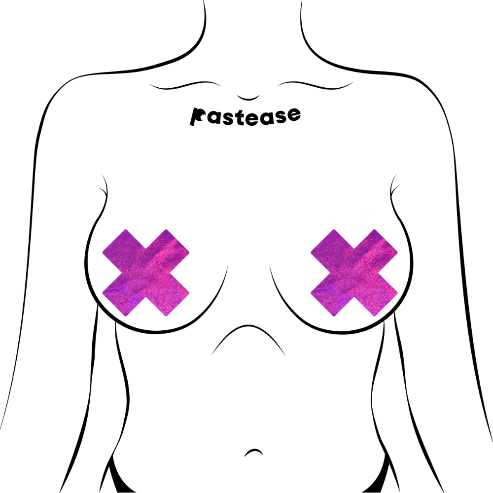 Holographic Plus X Nipple Pasties by Pastease® o/s - Lunautics 