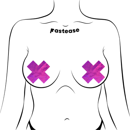 Holographic Plus X Nipple Pasties by Pastease® o/s - Lunautics 