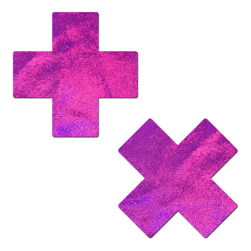Holographic Plus X Nipple Pasties by Pastease® o/s - Lunautics 