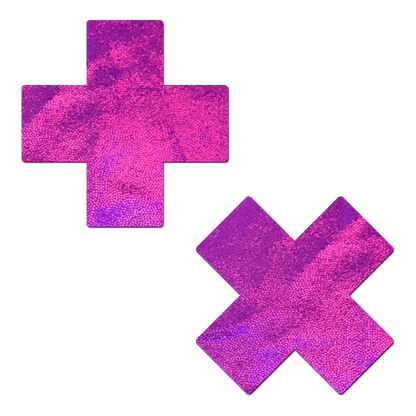 Holographic Plus X Nipple Pasties by Pastease® o/s - Lunautics 