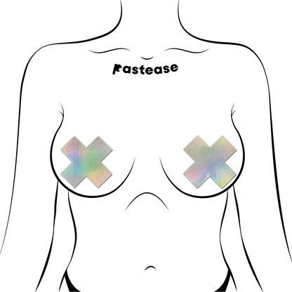 Holographic Plus X Nipple Pasties by Pastease® o/s - Lunautics 