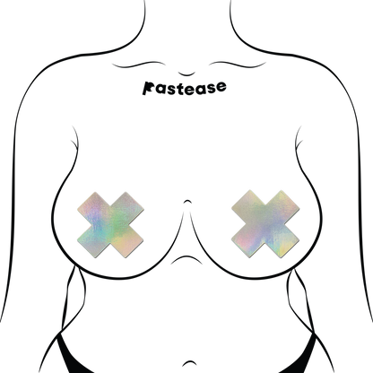 Holographic Plus X Nipple Pasties by Pastease® o/s - Lunautics 