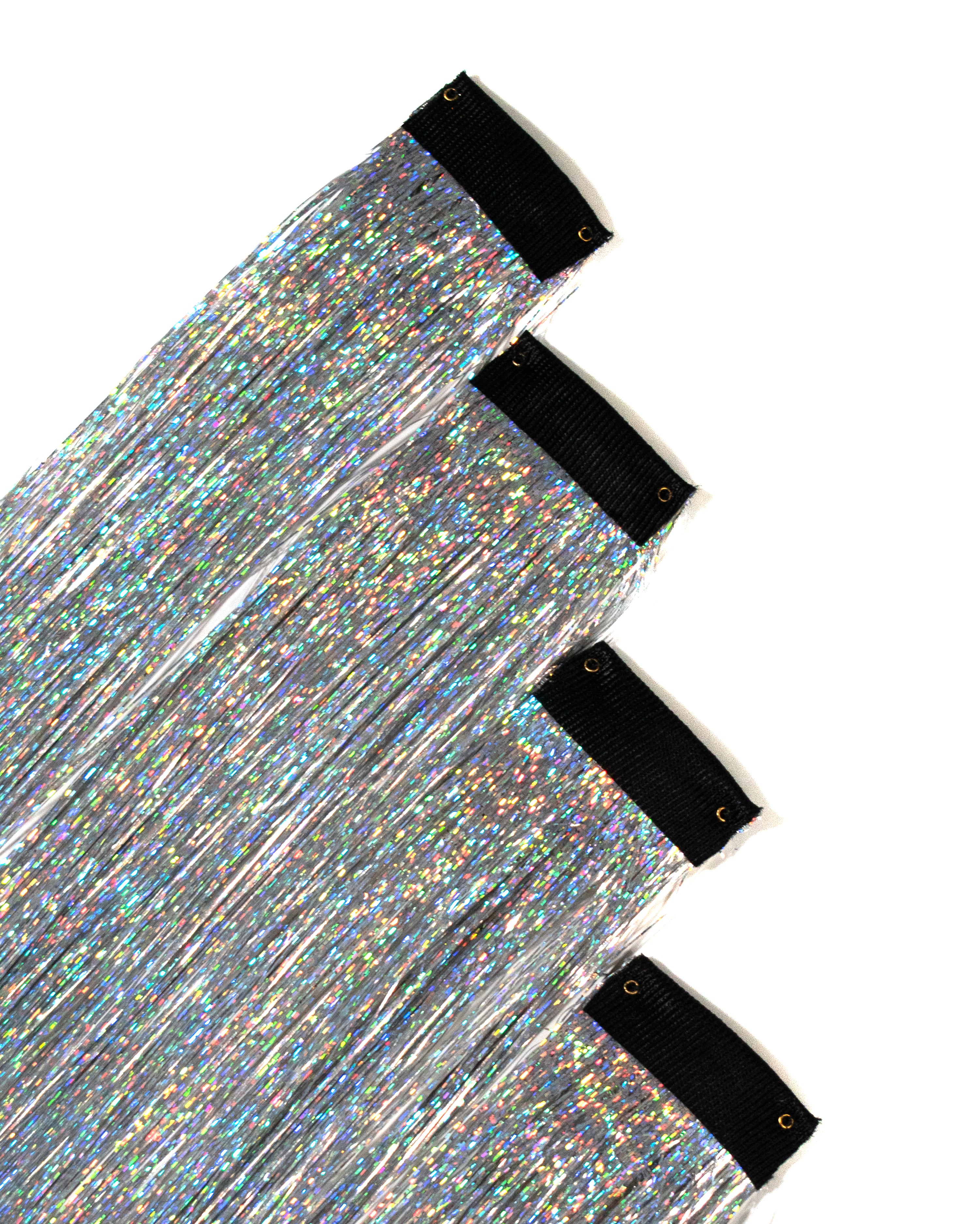 Silver Holographic Hair Tinsel - Power - Lunautics Clip-In Extensions