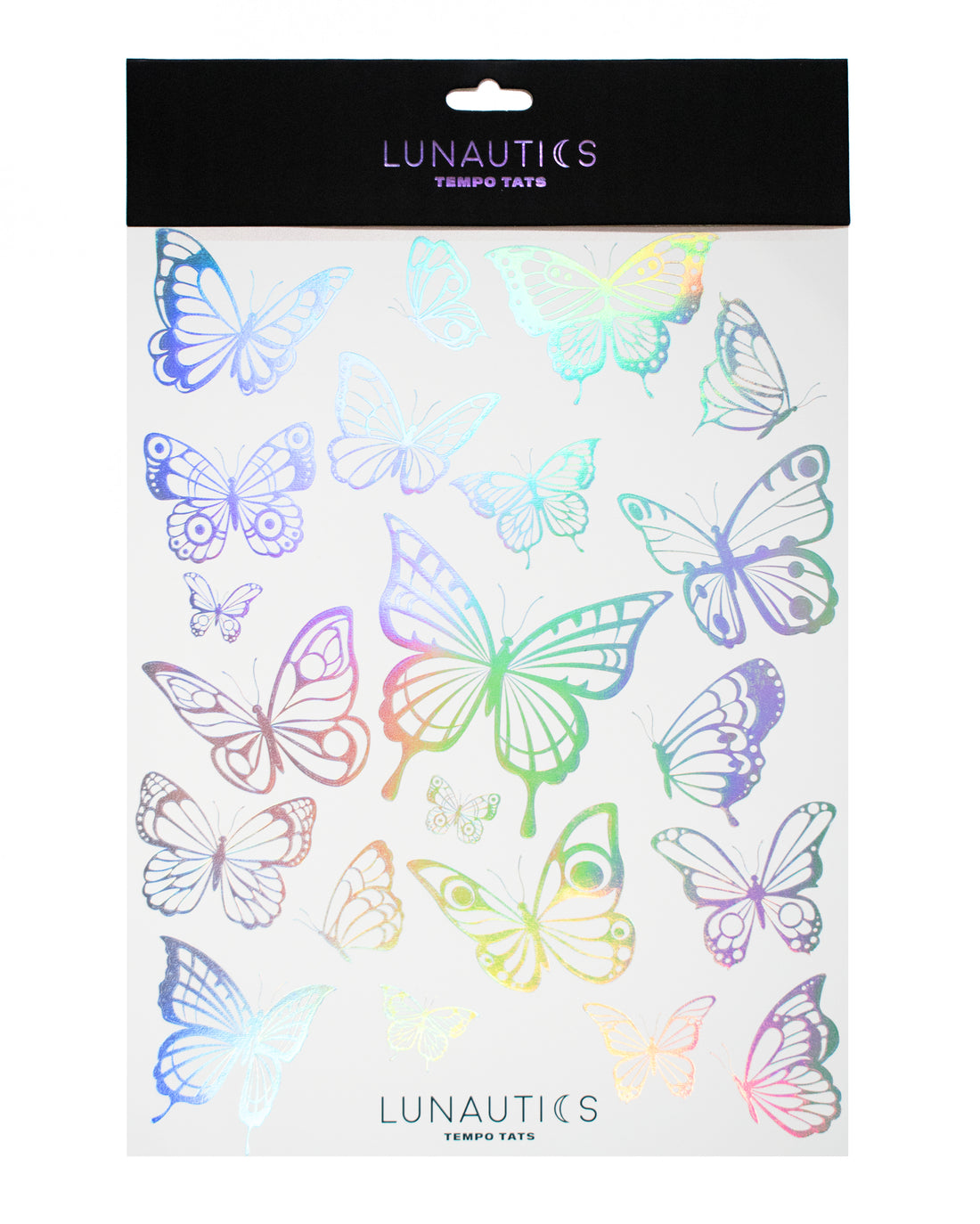 Pretty Fly Holographic Butterfly Temporary Tattoo Pack - Lunautics Temporary Tattoo