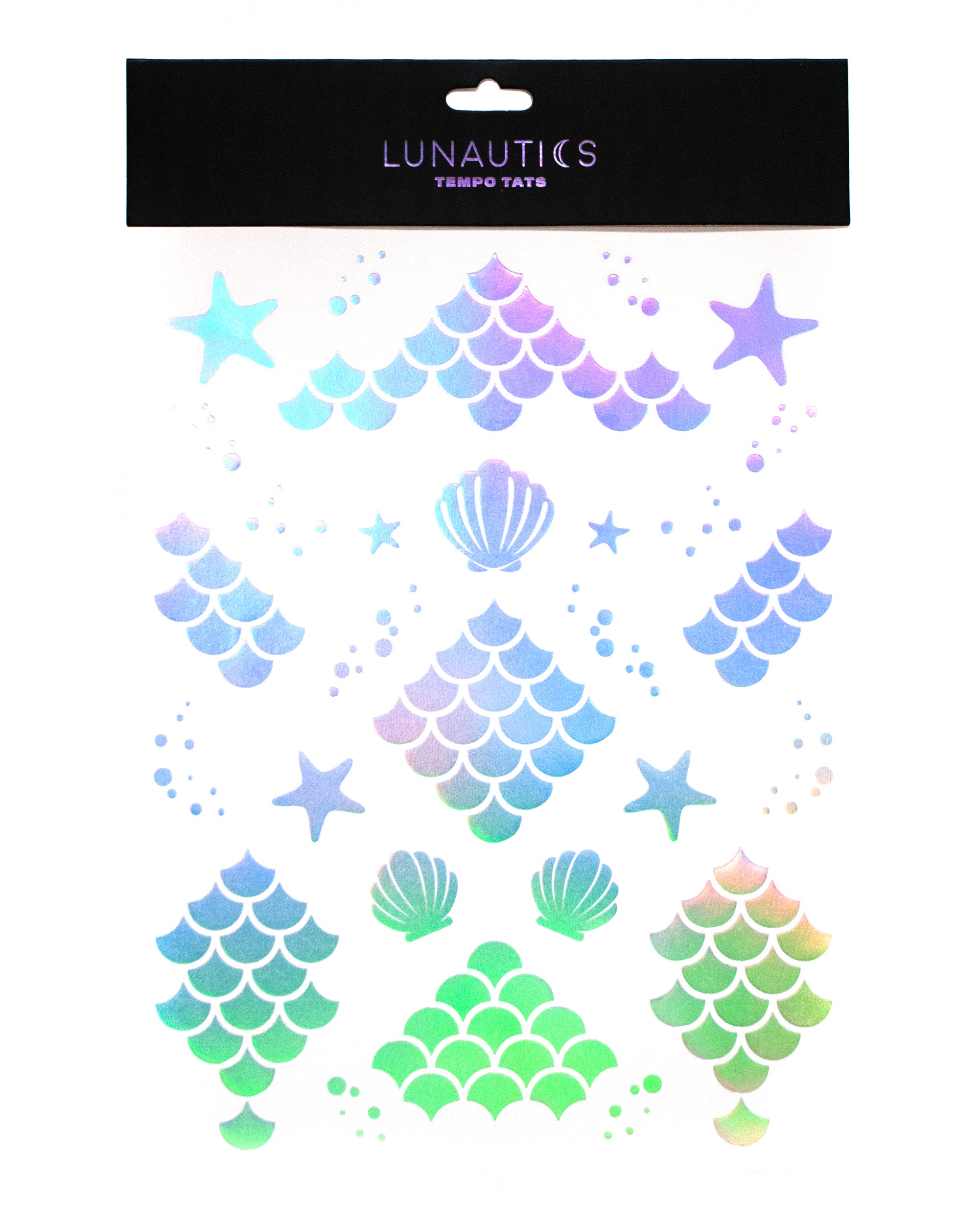 Siren Song - Holographic Mermaid Temporary Tattoo - Lunautics Temporary Tattoo