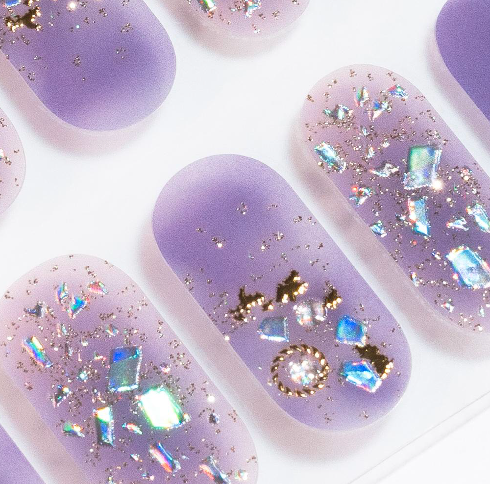 Purple Sparkle Gel Nail Polish Stickers - Lunautics Nail Sticker