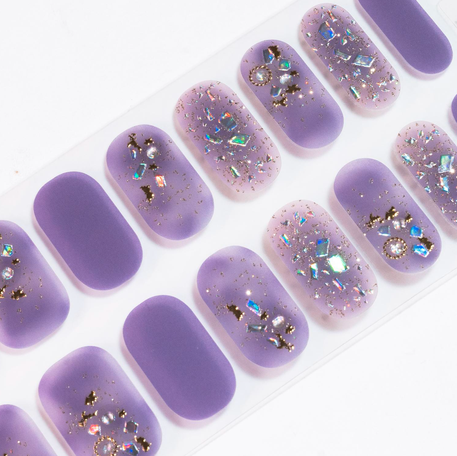 Purple Sparkle Gel Nail Polish Stickers