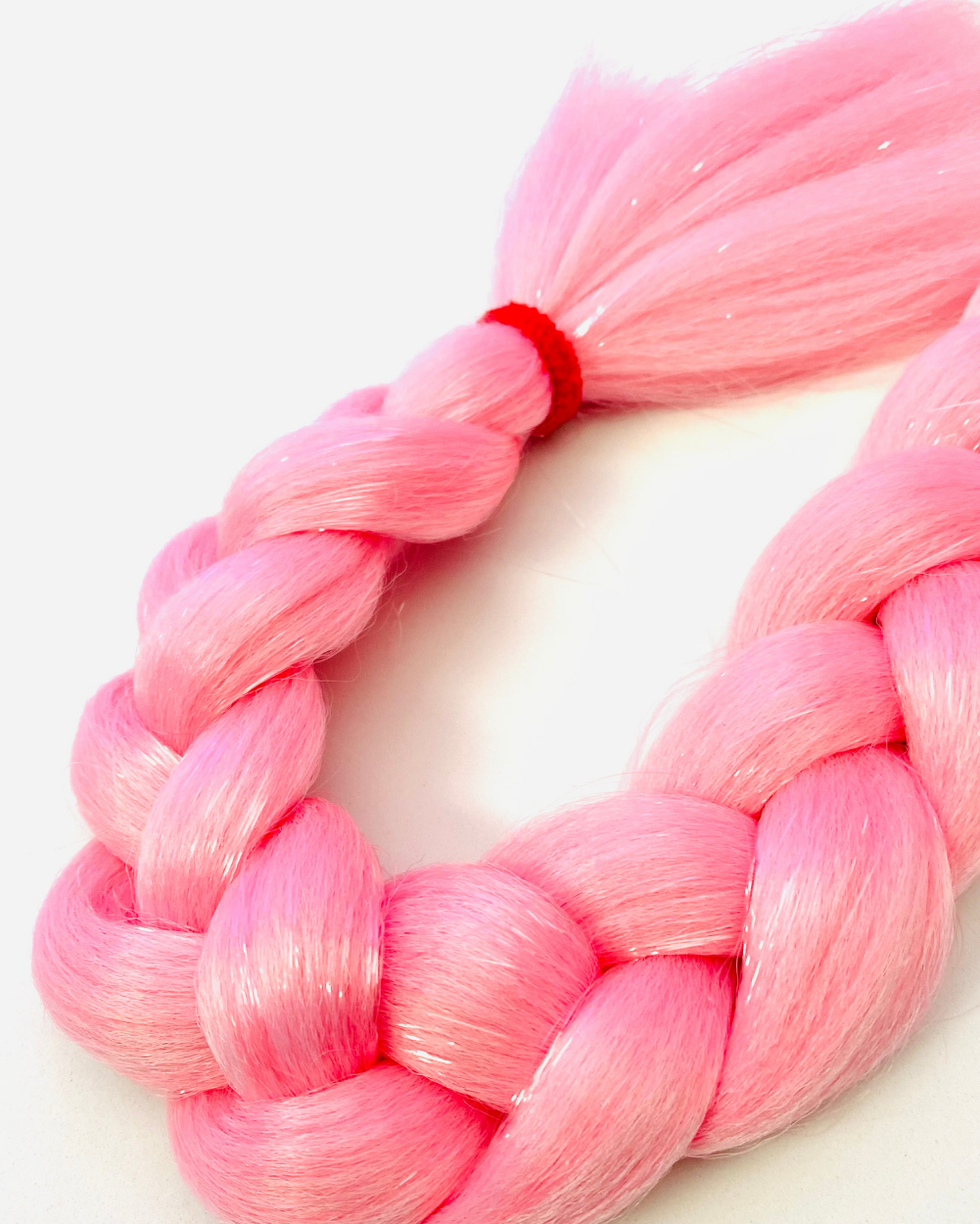 Dreamgirl - Pink UV-Reactive Hair Extension with Tinsel - Lunautics Braid-In Hair