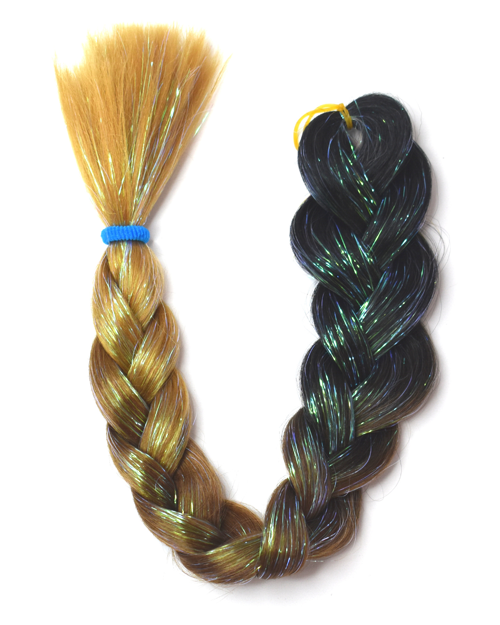 Bronde Mermaid - Ombré Hair Extension with Iridescent Tinsel - Lunautics Braid-In Hair