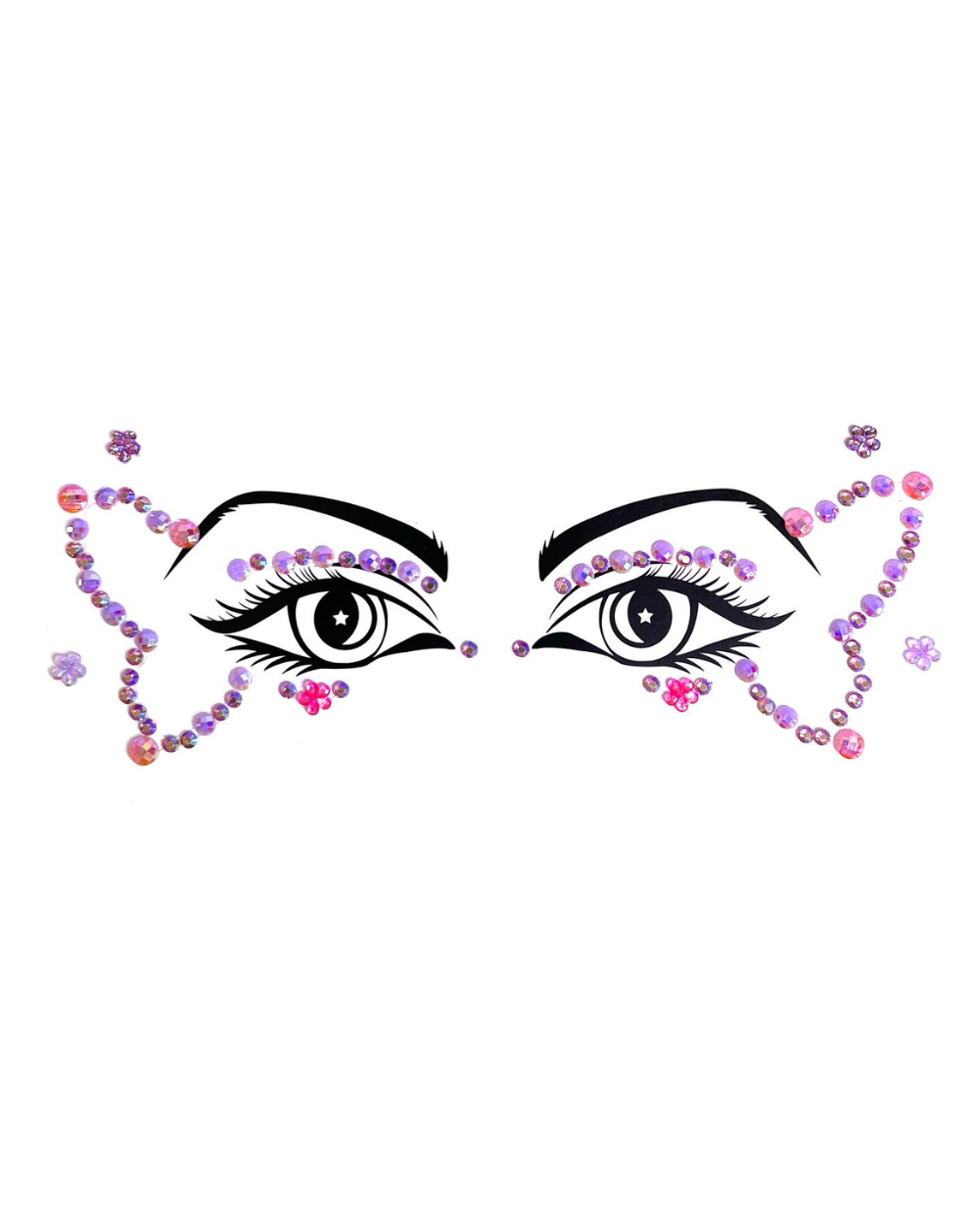 Blush Pixie - Pink and Purple Butterfly Graphic Liner Face Jewels - Lunautics Face Jewel
