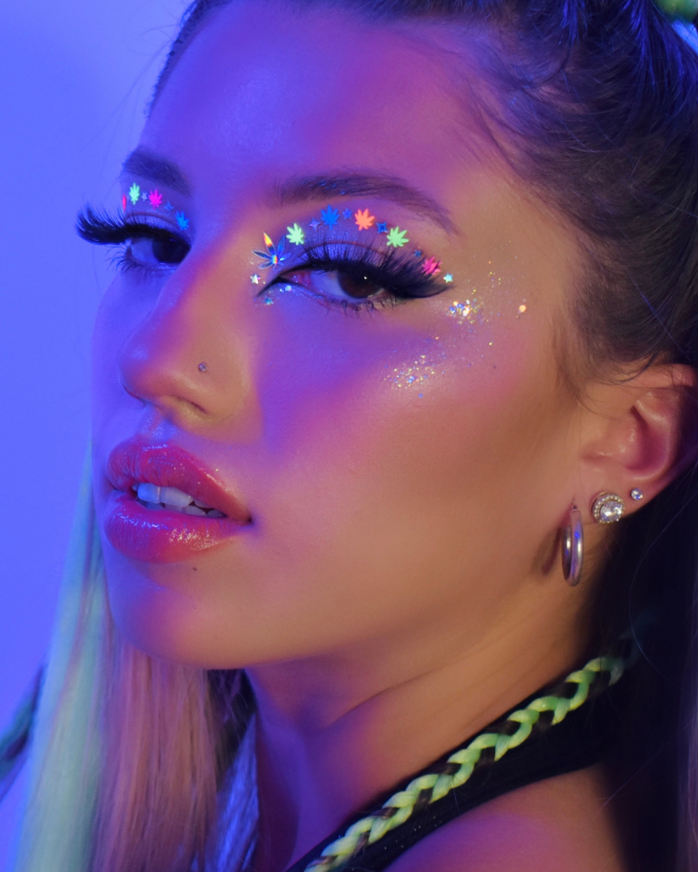 Neon Rainbow Chunky Glitter (UV-Reactive) - Best Buds - Lunautics Chunky Glitter