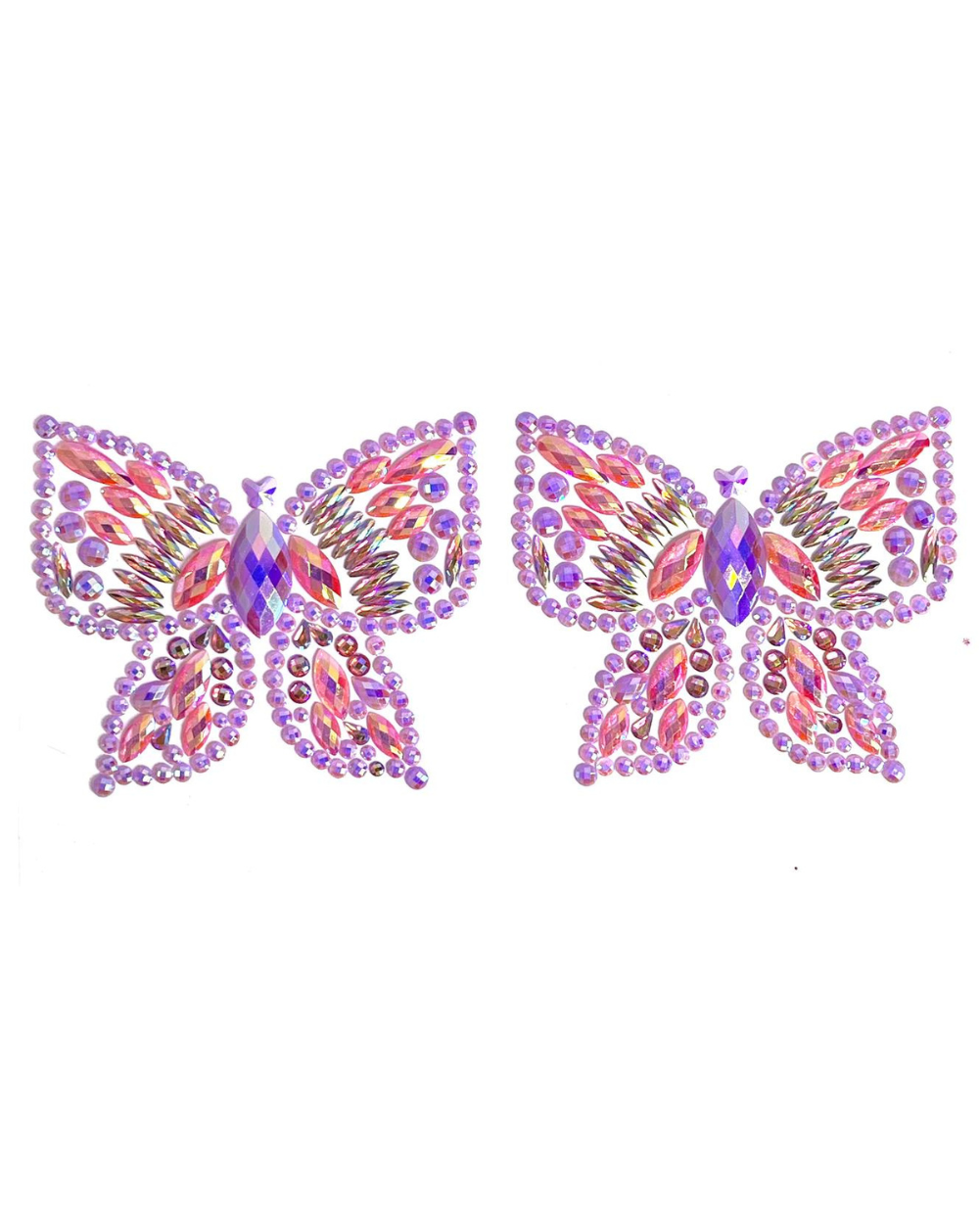 Blush Kisses - Pink and Purple Butterfly Body Jewel Pasties - Lunautics Body Jewel