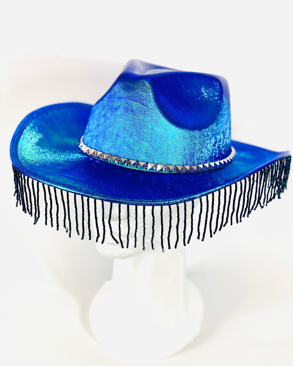 Iridescent Fringe Cowboy Hat- Blue - Lunautics