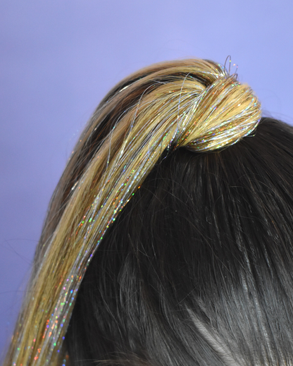 Blonde Bombshell - Natural Ponytail Extension with Tinsel - Lunautics Ponytail Hair Extension