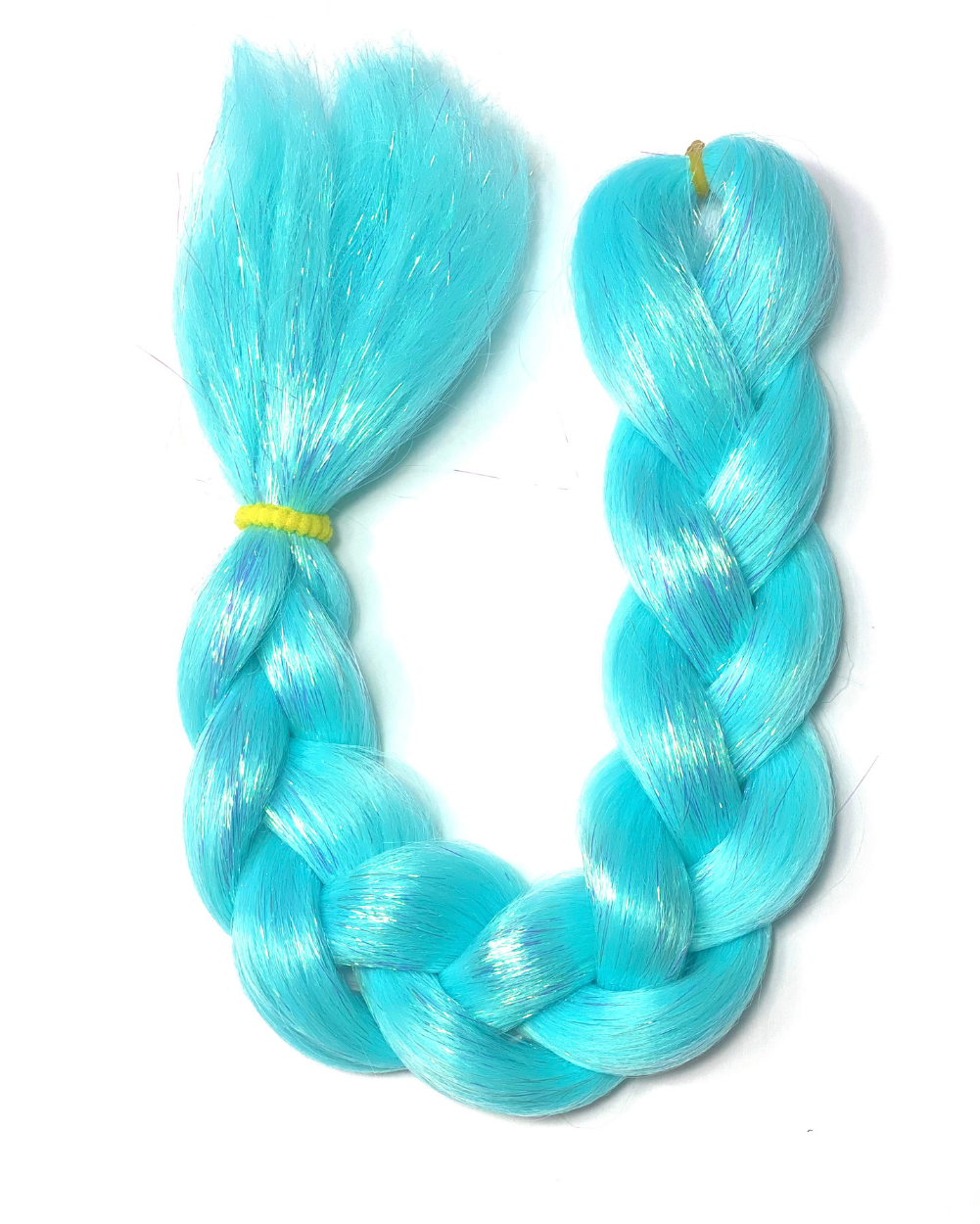 Bubbles - Blue UV-Reactive Hair Extension with Tinsel - Lunautics Braid-In Hair