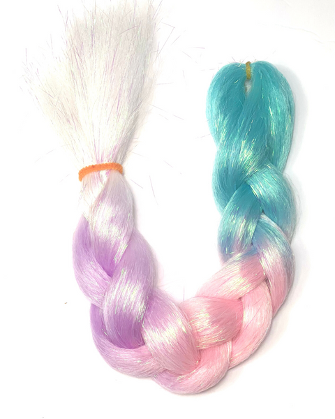 Bubbles - Blue UV-Reactive Hair Extension with Tinsel