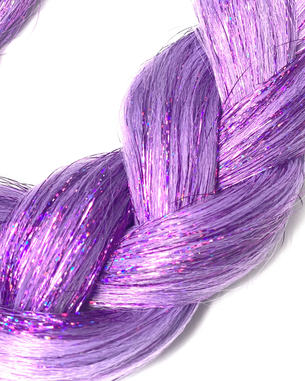 Lunita - Lilac Hair Extension with Purple Tinsel - Lunautics Braid-In Hair