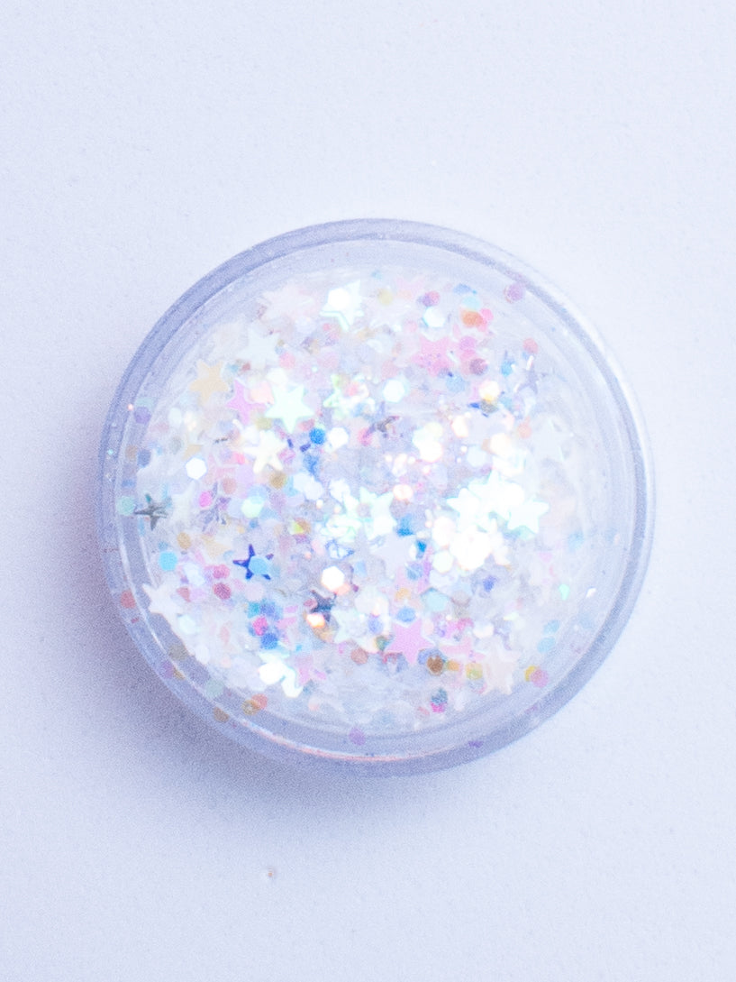 Snow Angel Iridescent White Glitter - Lunautics Chunky Glitter