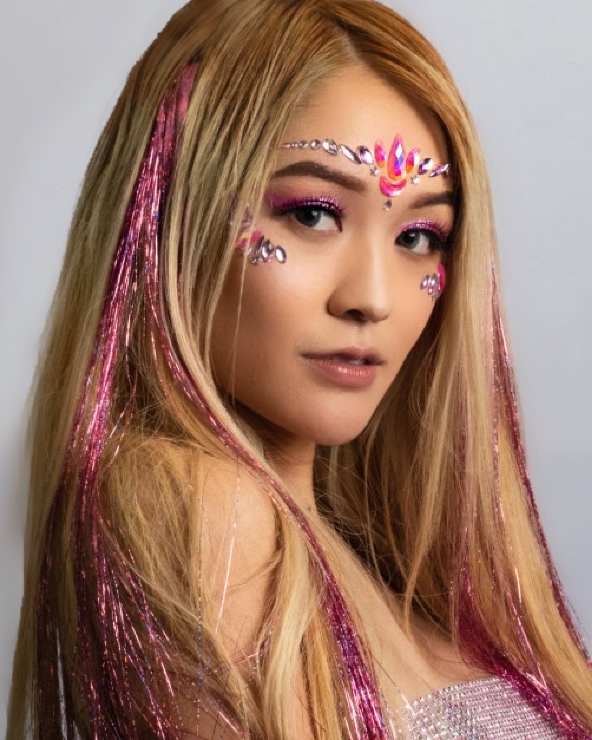 Pink Holographic Hair Tinsel - Love | Lunautics