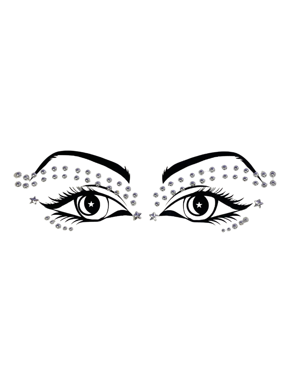 Viper- Silver Studded Cut-Crease Face Jewels - Lunautics
